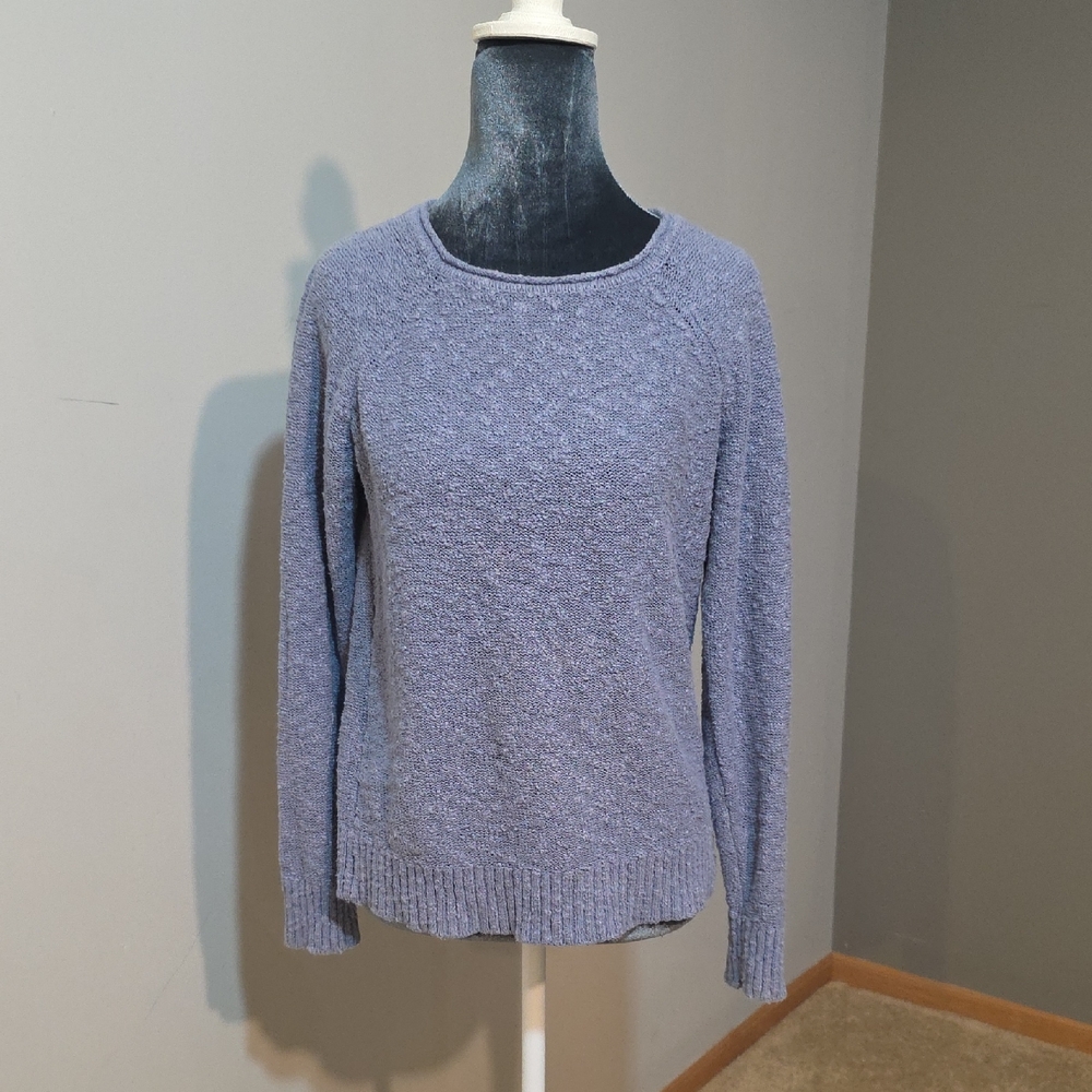 L.L. Bean Women's Heathered Blue Crew‎ Neck Sweater Xs